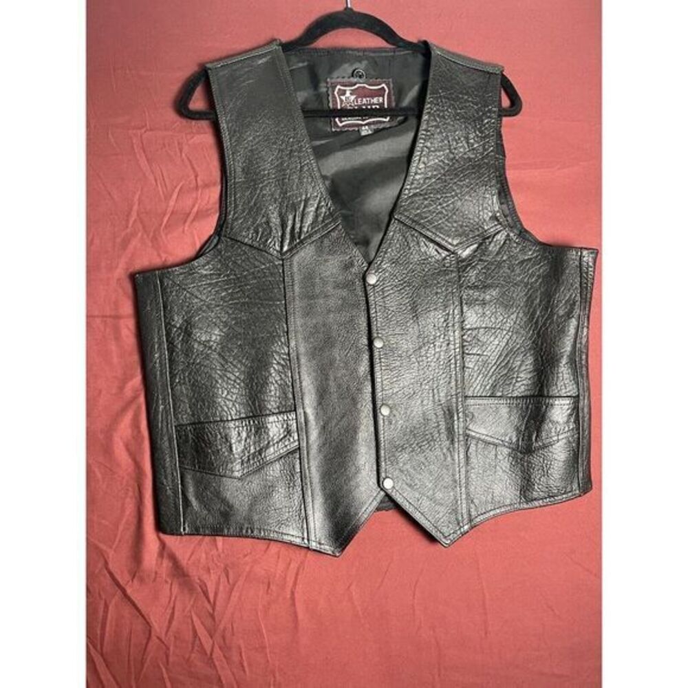 LC Vintage Leather‎ Club Men's Biker Rider Vest Original Leather (44)